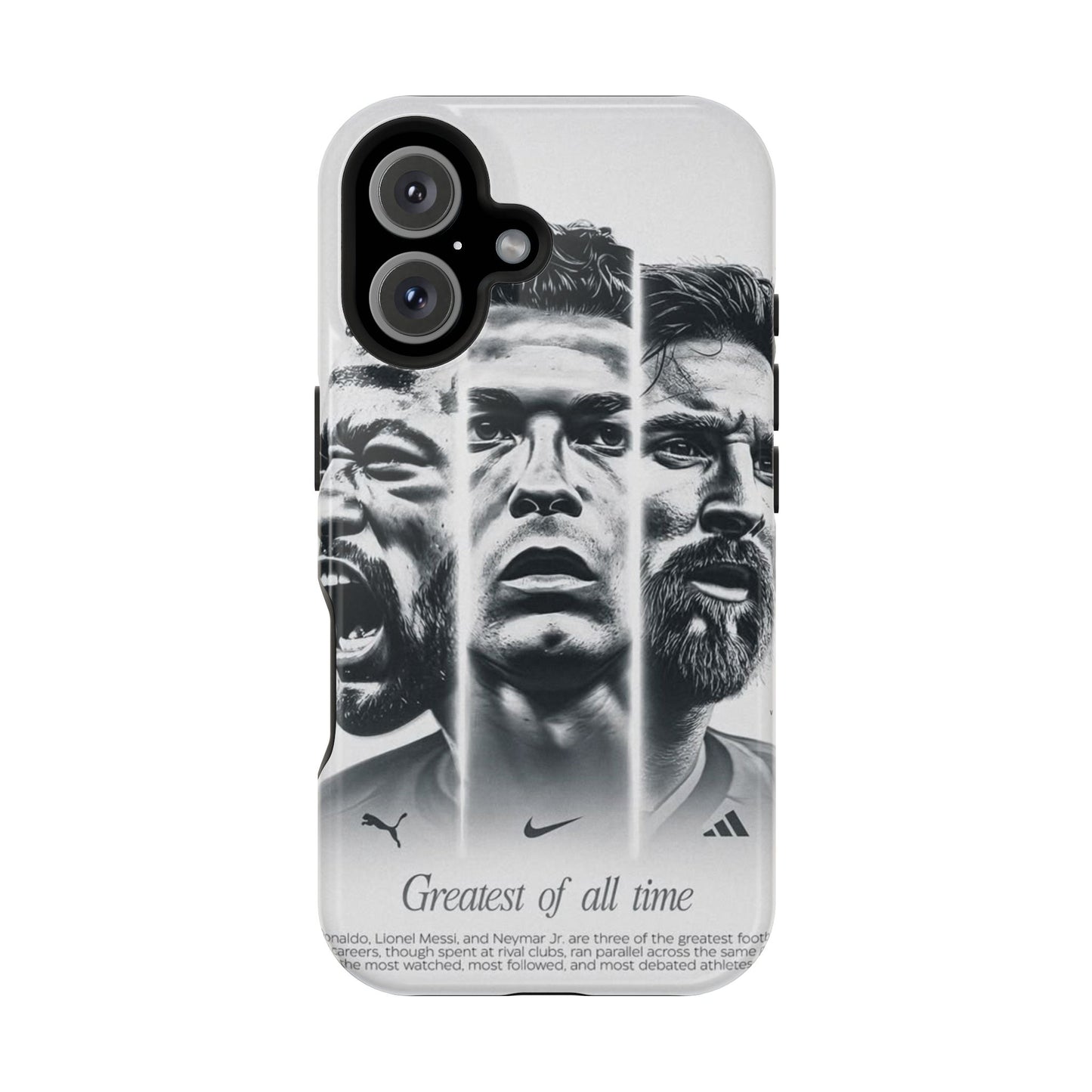 GOAT Football Legends Phone Case | Messi, Ronaldo & Neymar Premium Protective Cover