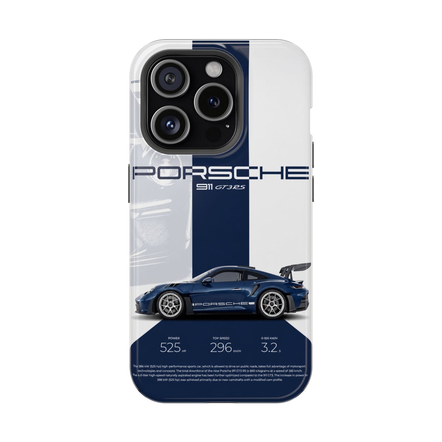 Porsche 911 GT3 RS Blueprint iPhone Case – Performance Spec Edition