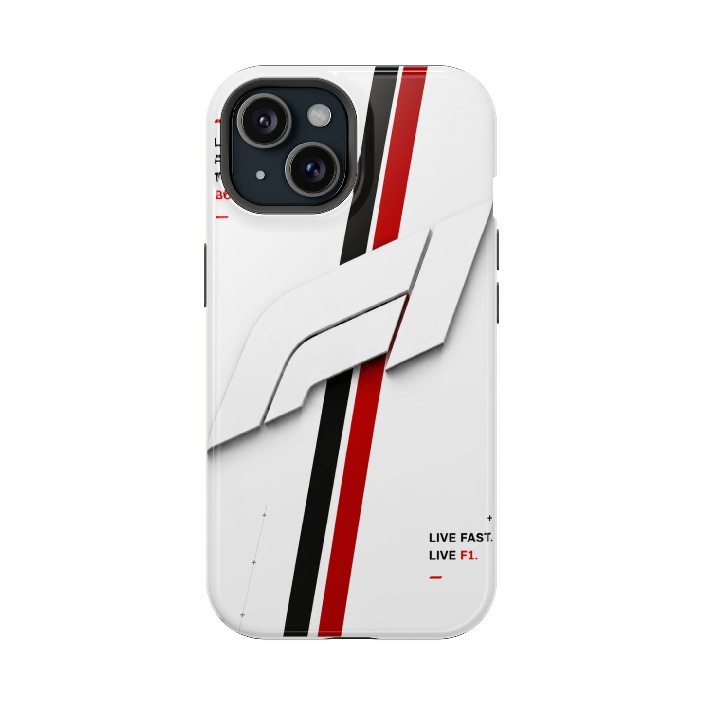 Minimal F1 Stripe Premium iPhone Case – White Racing Edition