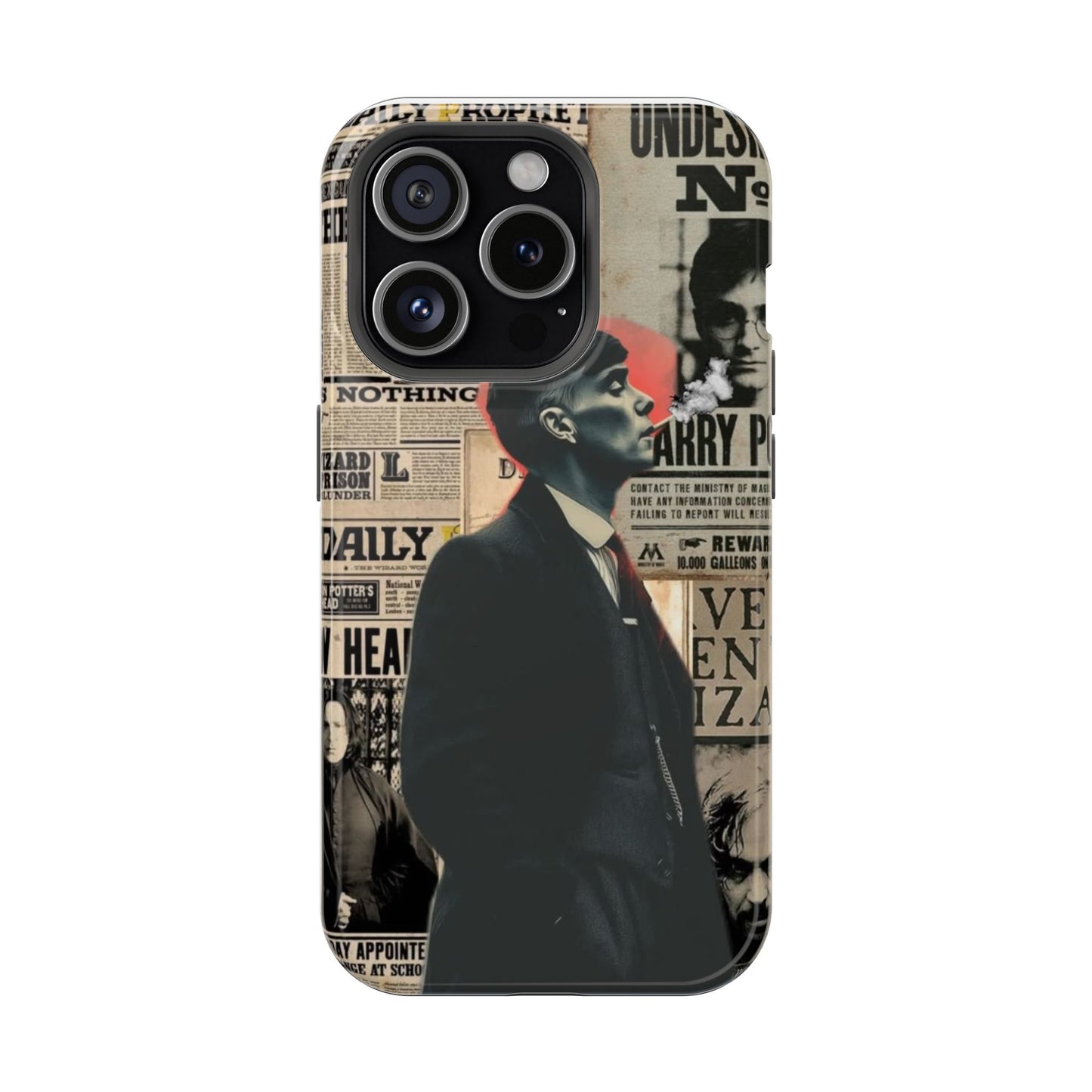 Wizard Newspaper Collage Phone Case | Dark Magic Vintage Aesthetic Cover