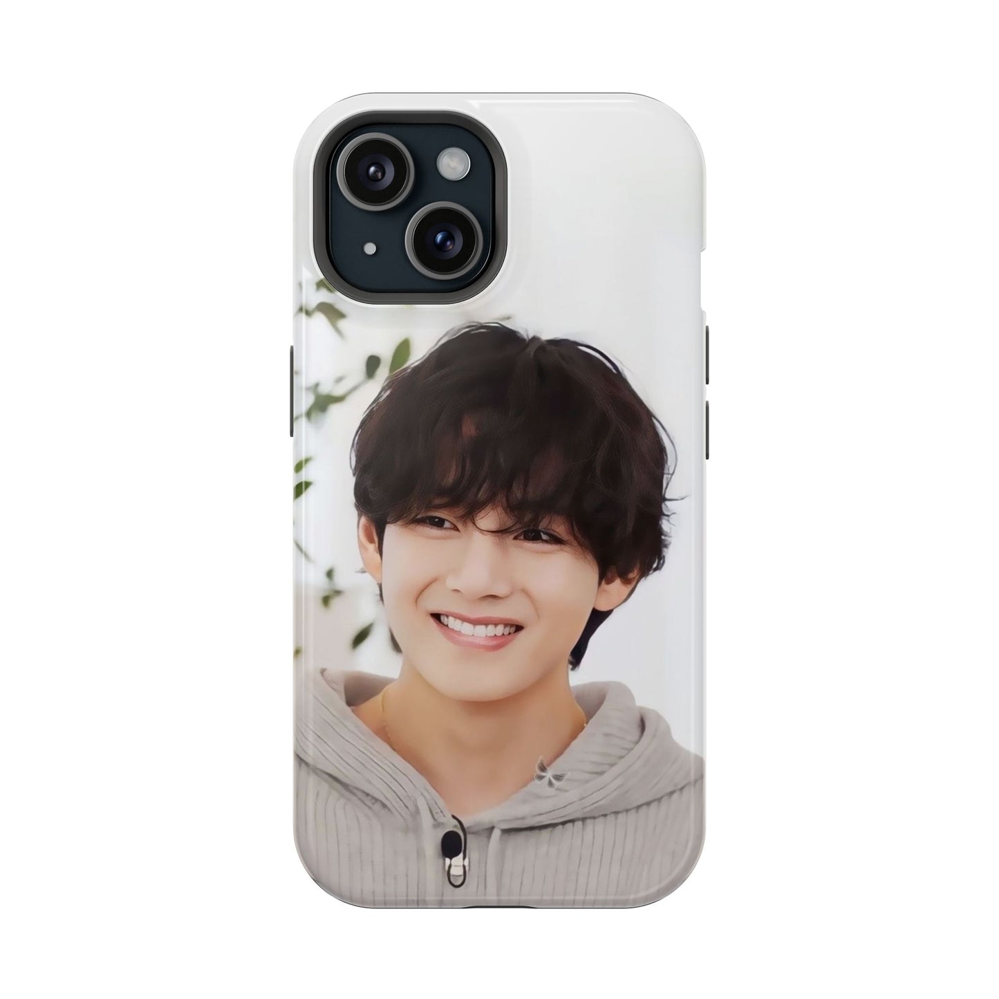 BTS V (Kim Taehyung) Smiling Portrait Transparent Phone Case | Minimal Aesthetic K-Pop Cover