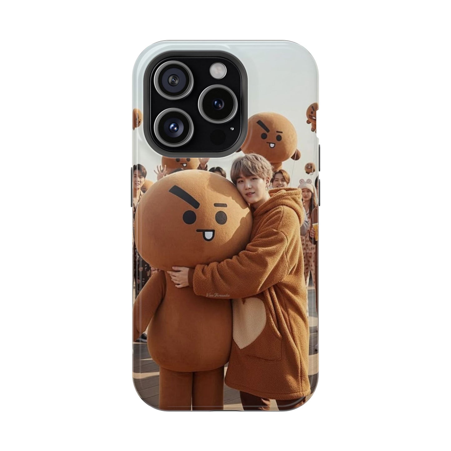 Cute K-Pop Bear Anime iPhone Case – Soft Korean Aesthetic Cover