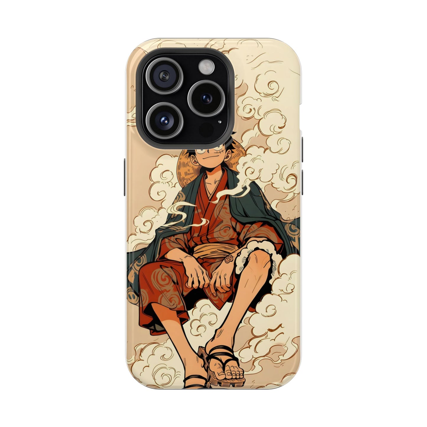 Samurai Luffy Anime iPhone Case – Japanese Cloud Art Aesthetic Cover