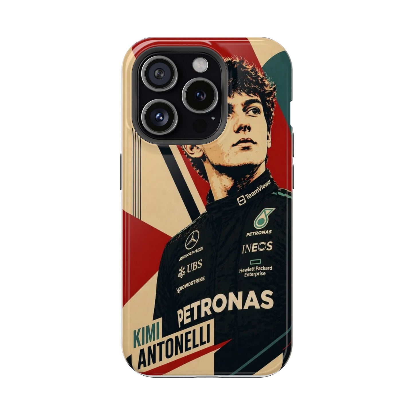 Kimi Antonelli Mercedes F1 Phone Case | Retro Racing Motorsport Cover