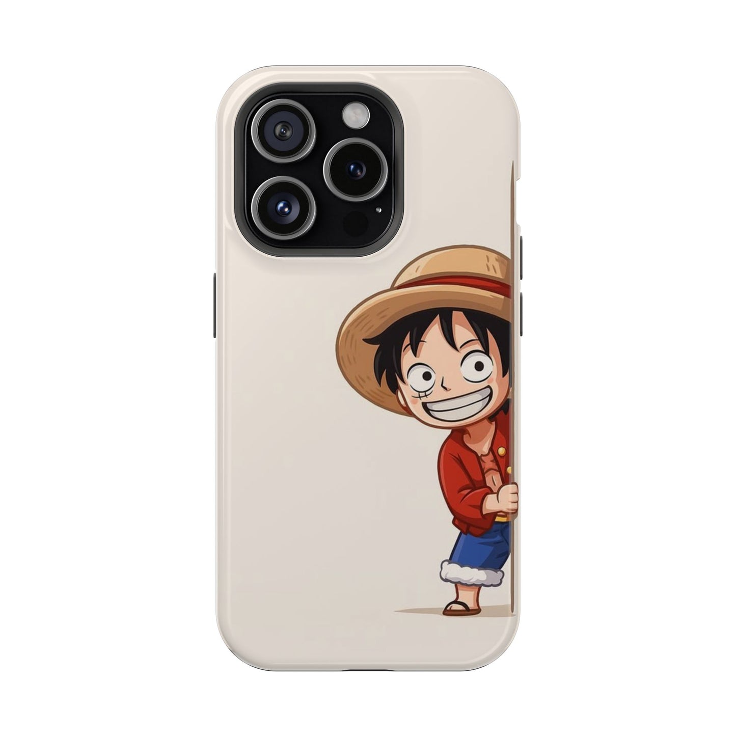 Cute Chibi Luffy iPhone Case – Minimal One Piece Anime Cover