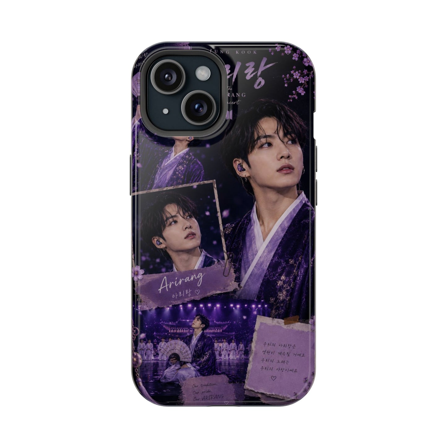Purple Jungkook Inspired K-Pop iPhone Case – Aesthetic Arirang Edition