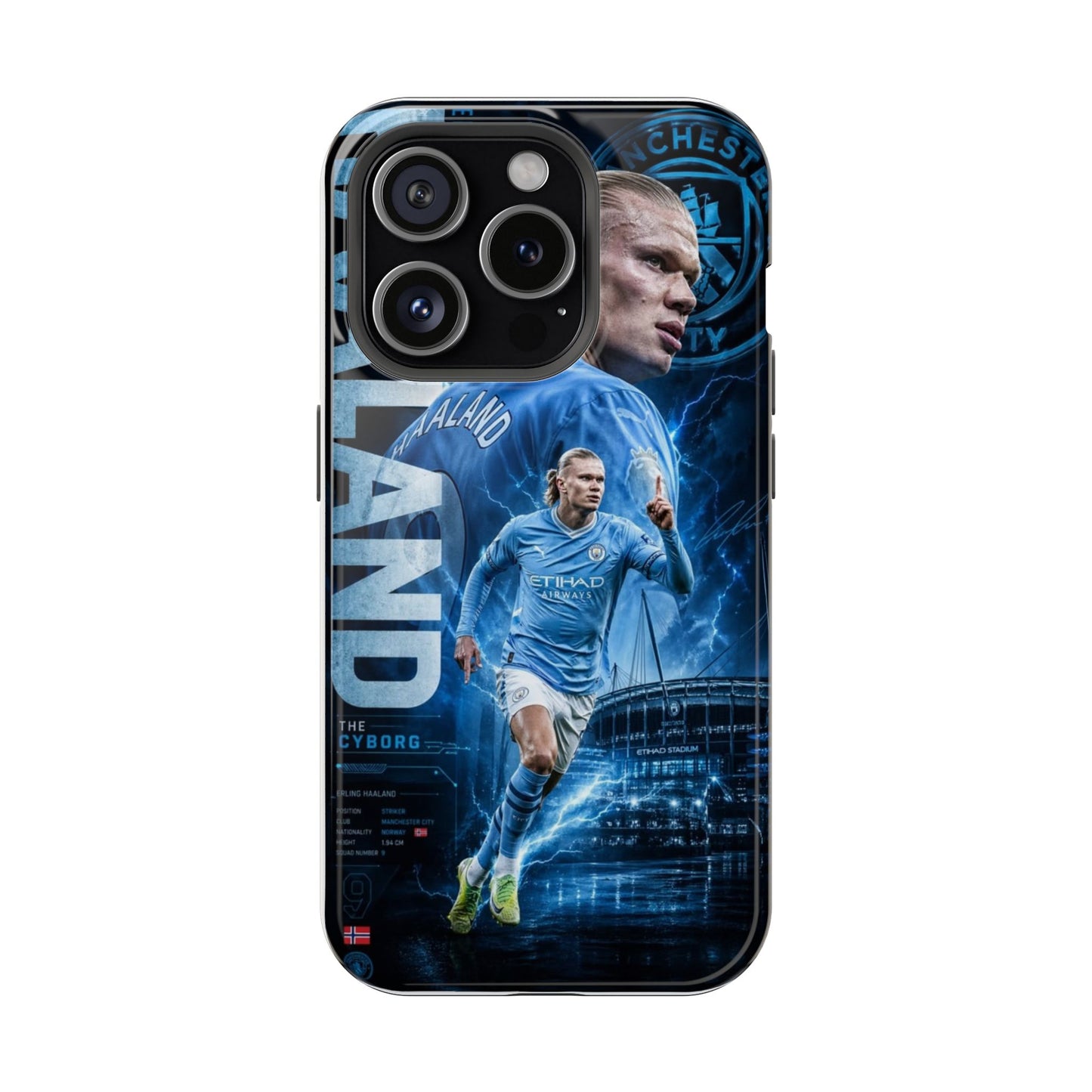 Erling Haaland Manchester City Lightning Edition Premium Phone Case