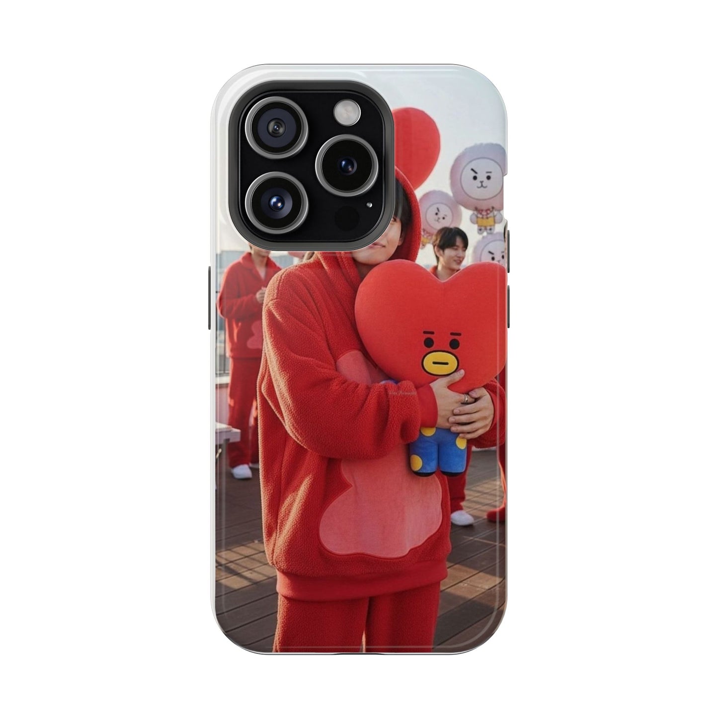 BT21 TATA Heart Plush Phone Case | Cute BTS Character Aesthetic Cover