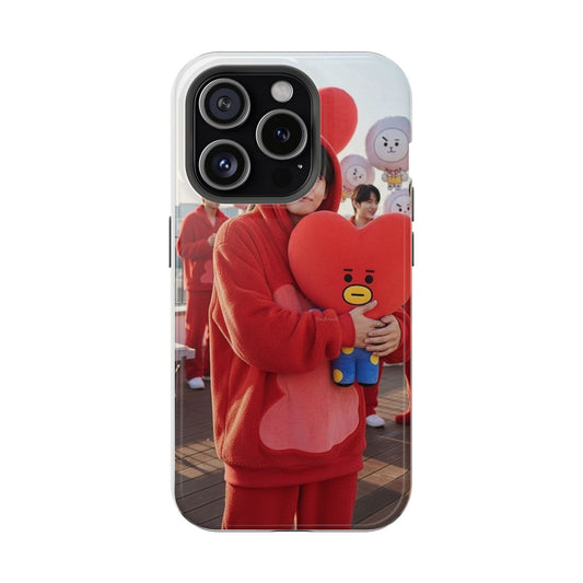 BT21 TATA Heart Plush Phone Case | Cute BTS Character Aesthetic Cover