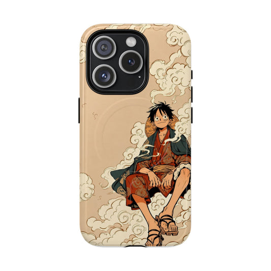 Samurai Luffy Anime iPhone Case – Japanese Cloud Art Aesthetic Cover