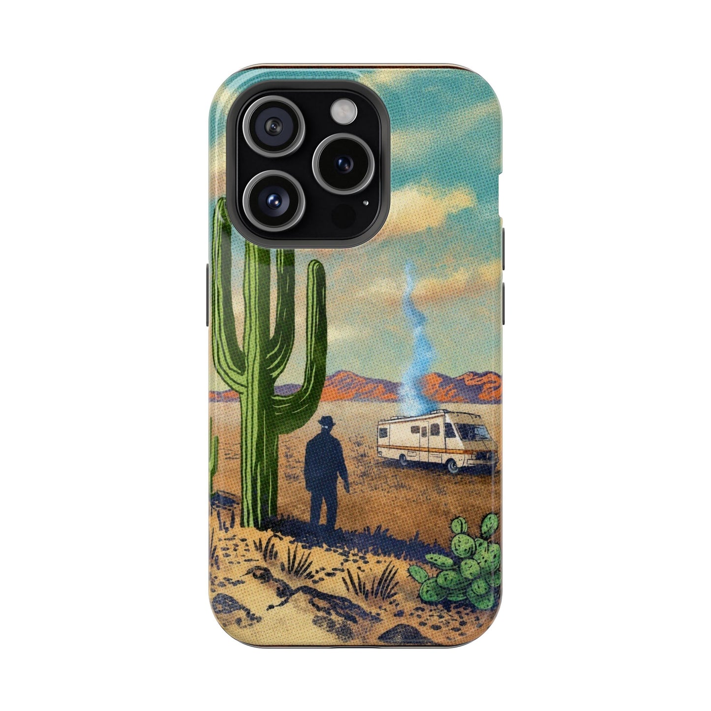 Desert Camper Adventure Phone Case | Retro Road Trip Landscape Cover