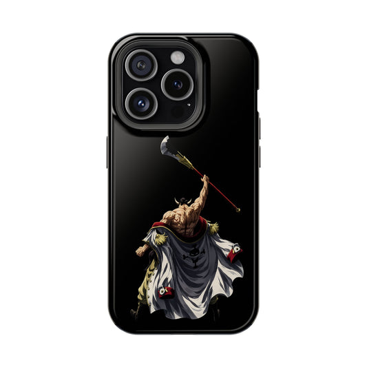 Minimalist Whitebeard Anime Phone Case – Black Edition Pirate Legend Design