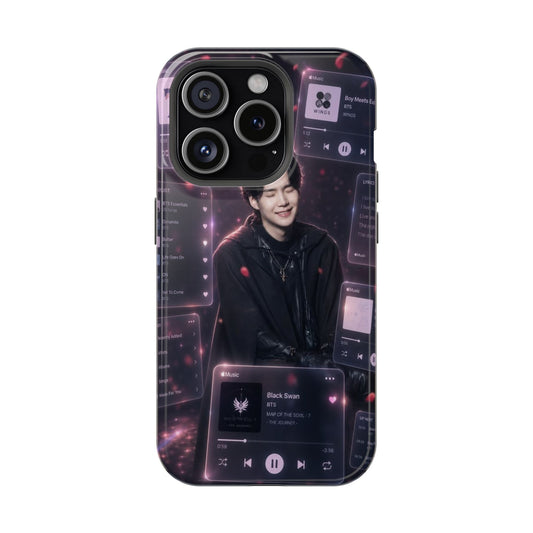 BTS SUGA Purple Music Aesthetic iPhone Case – Black Swan ARMY Edition