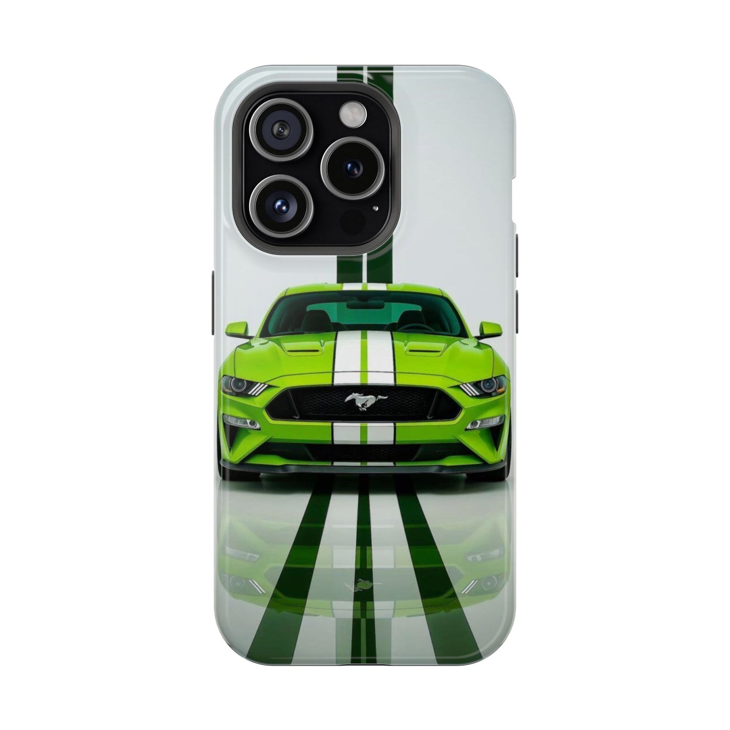 Lime Green Mustang GT Racing iPhone Case – Performance Stripe Edition
