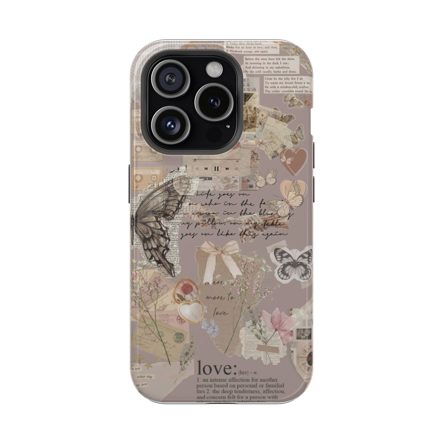 Vintage Coquette Butterfly iPhone Case | Romantic Beige Aesthetic Phone Cover