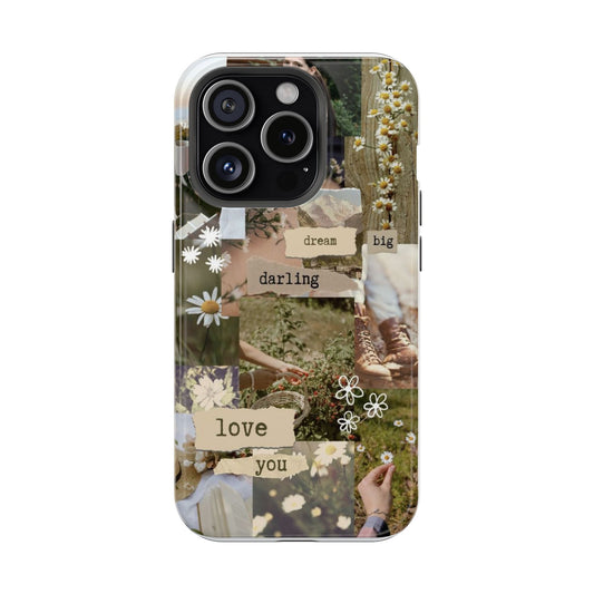 Daisy Cottagecore Aesthetic iPhone Case | Dream Big Floral Collage Phone Cover