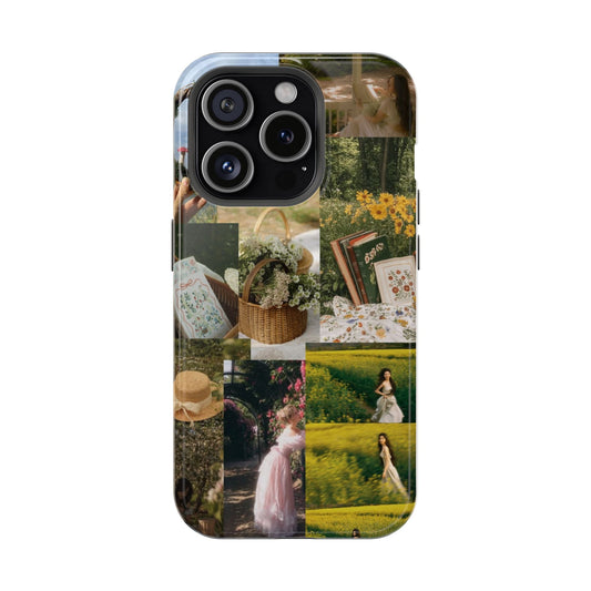 Cottagecore Summer Aesthetic Collage iPhone Case | Floral Picnic & Nature Vibes