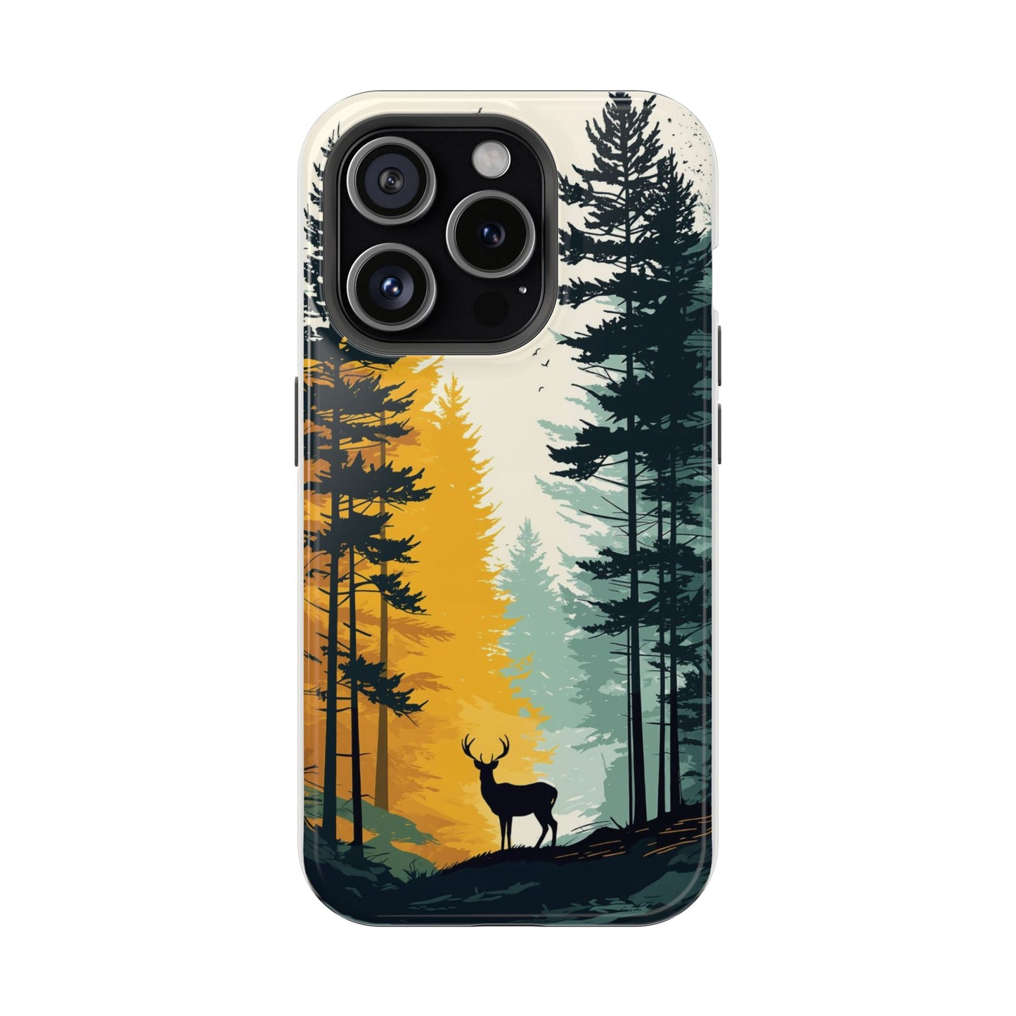 Enchanted Forest Deer Phone Case | Minimal Nature Landscape Cover