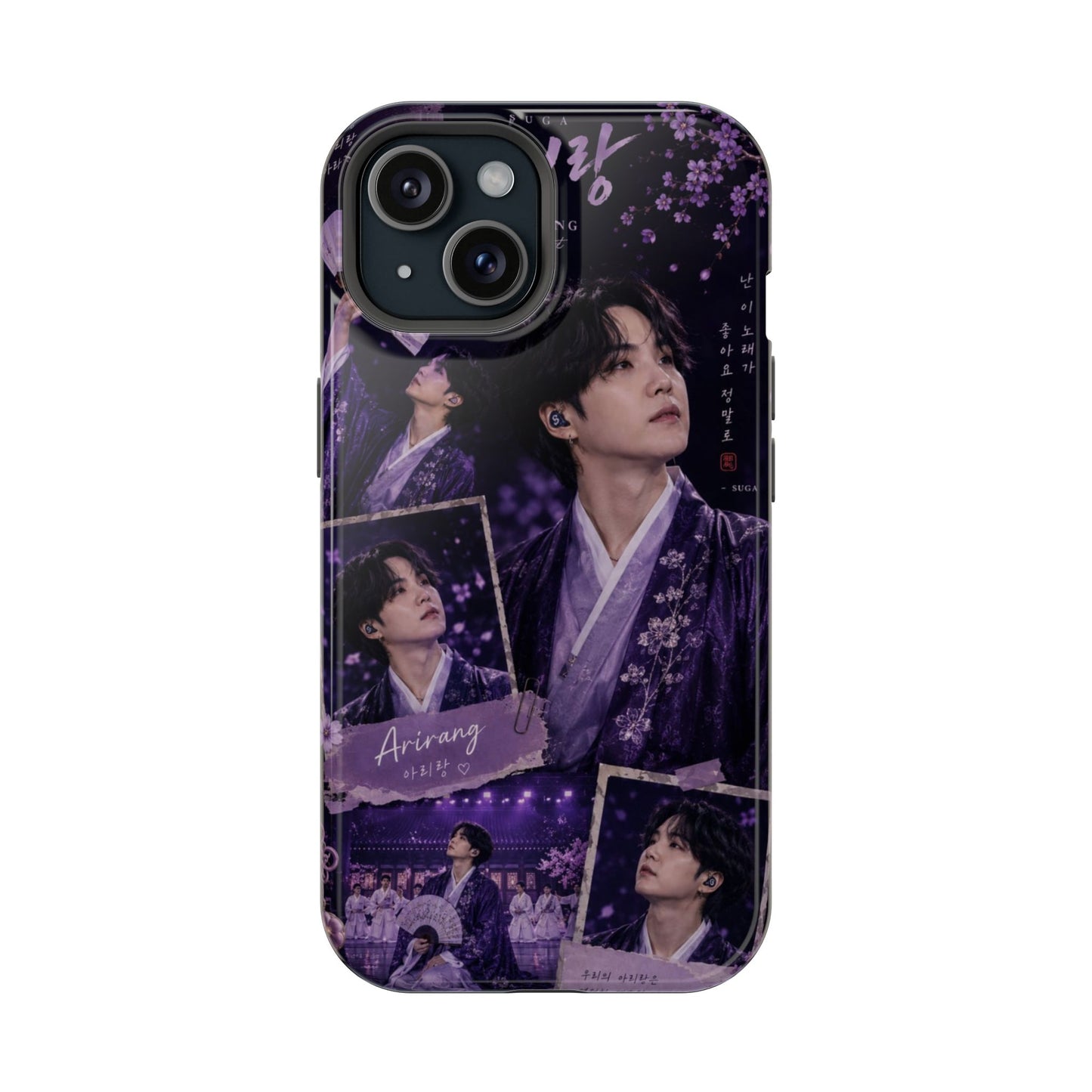 Purple Aesthetic SUGA K-Pop iPhone Case – Arirang Edition Cover
