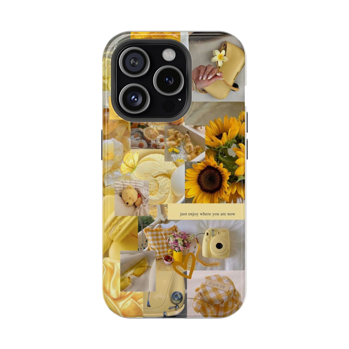 Yellow Sunshine Aesthetic Collage iPhone Case | Sunflower & Happy Vibes Phone Cover