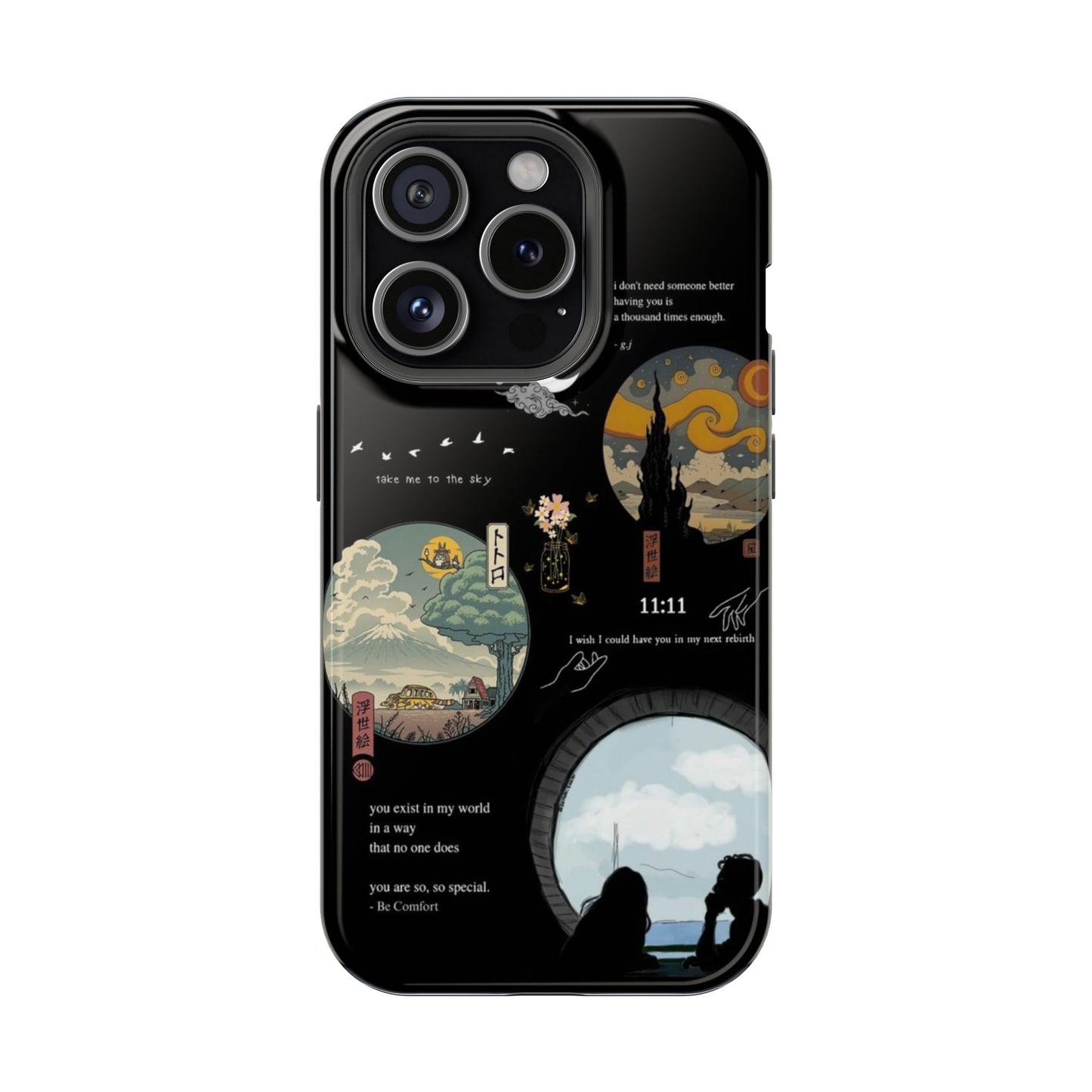 Dark Vintage Aesthetic iPhone Case | Japanese Art & Midnight Dreams Phone Cover