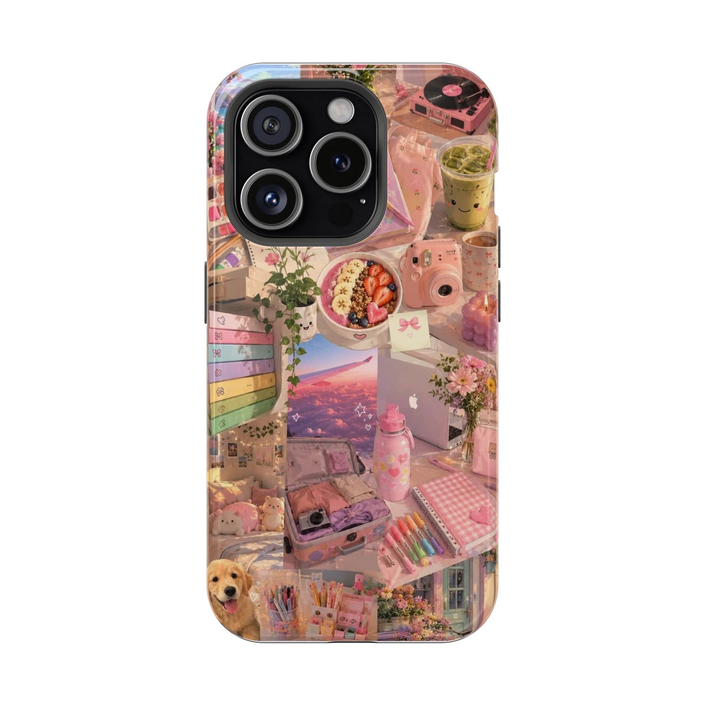 Pink Kawaii Aesthetic Collage iPhone Case | Cute Study & Cozy Lifestyle Phone Cover