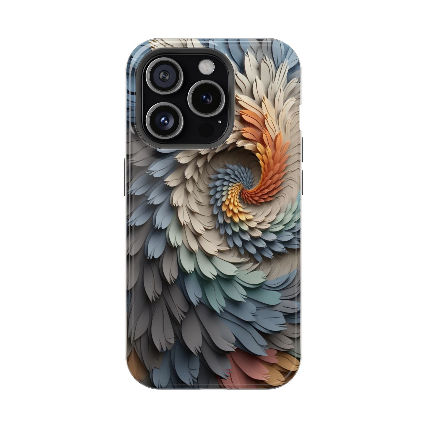 Abstract Feather Spiral Phone Case – Modern Artistic Swirl Design