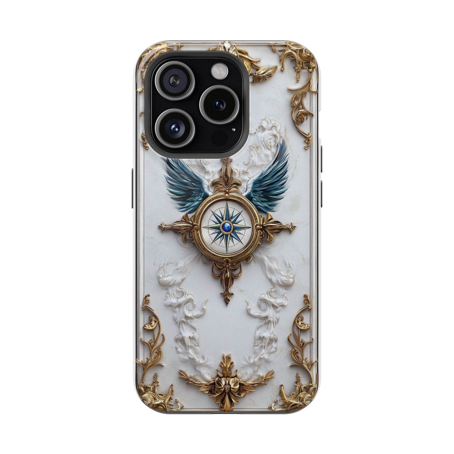 Royal Winged Compass Phone Case – Vintage Luxury Emblem Design