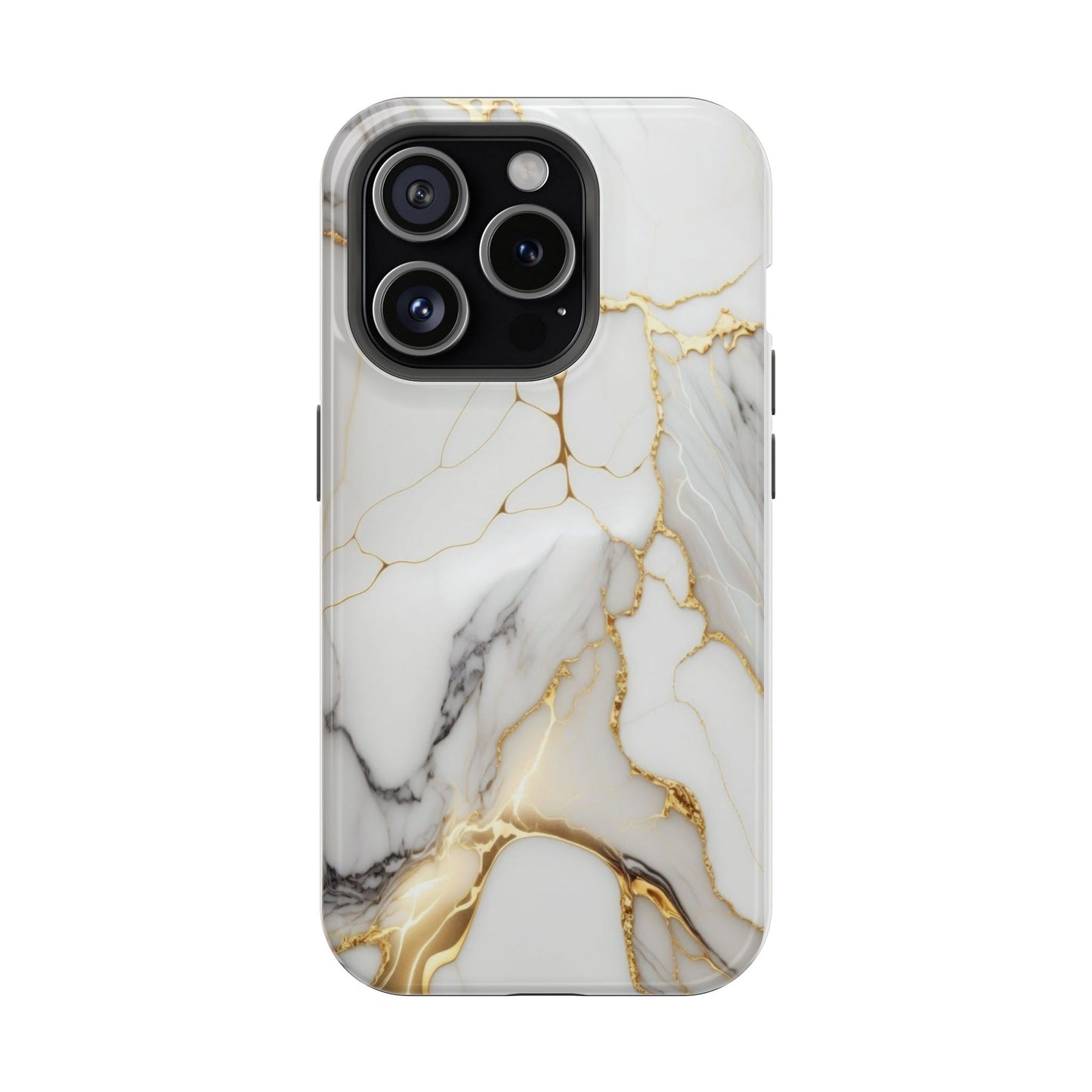 Luxury White Marble Phone Case – Elegant Gold Vein Design