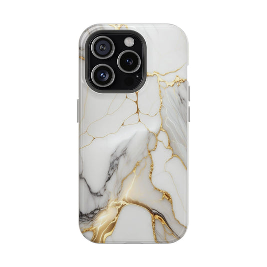 Luxury White Marble Phone Case – Elegant Gold Vein Design