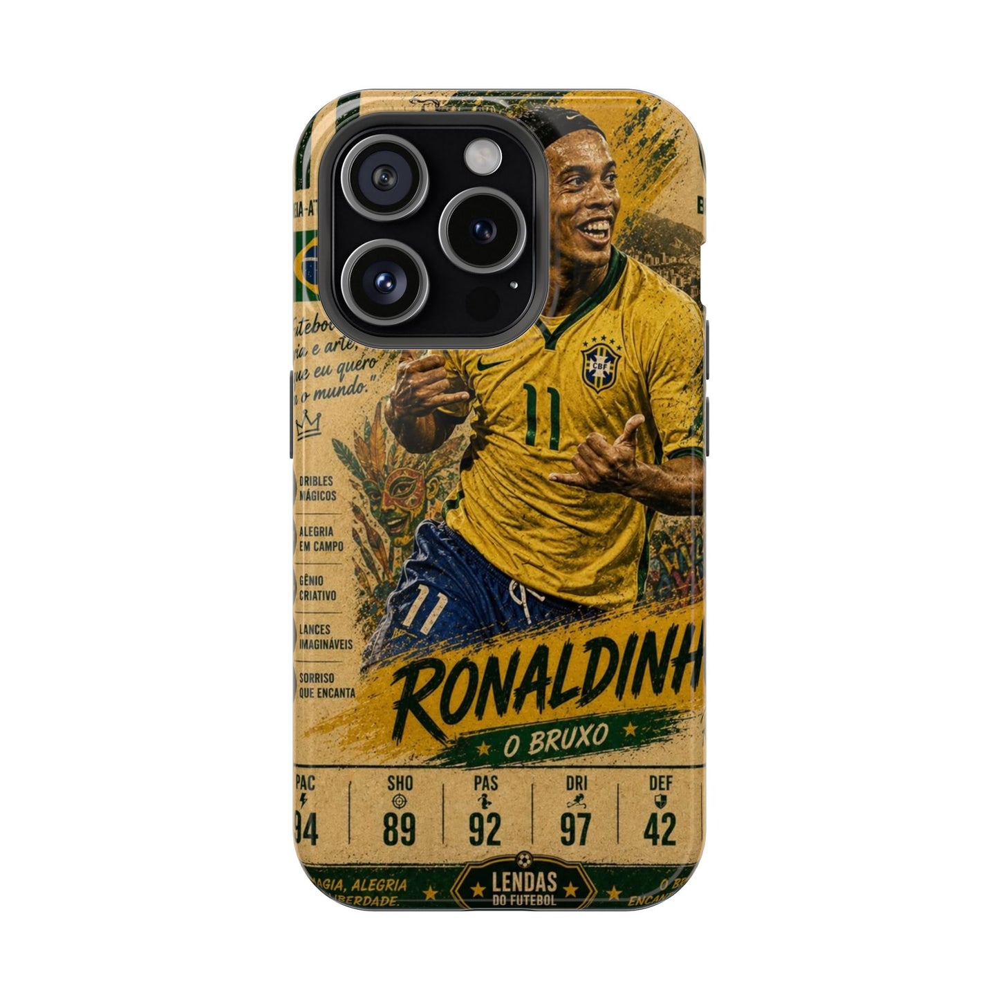 Ronaldinho Brazil Football Legend Phone Case – O Bruxo Vintage Edition