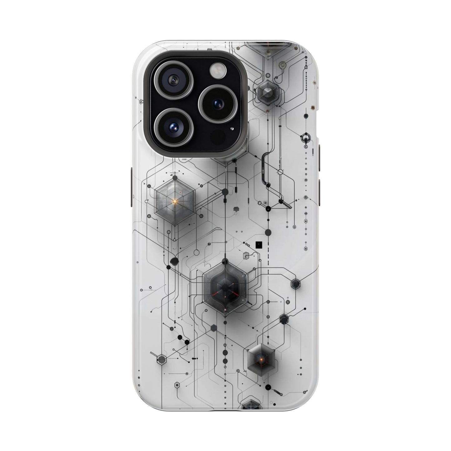 Futuristic Circuit Grid Phone Case – Minimal Tech Geometry Design