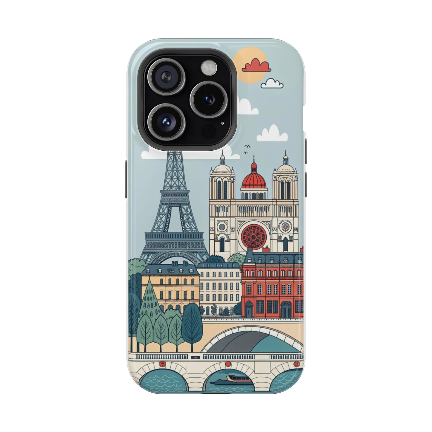 Paris Landmarks Phone Case | Eiffel Tower & Notre-Dame Aesthetic Travel Cover