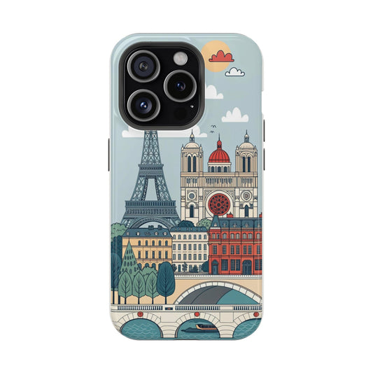 Paris Landmarks Phone Case | Eiffel Tower & Notre-Dame Aesthetic Travel Cover