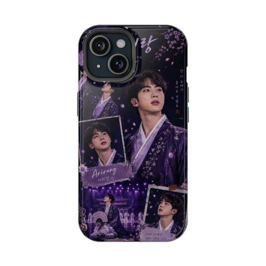Purple Jin Inspired K-Pop iPhone Case – Elegant Arirang Aesthetic Cover