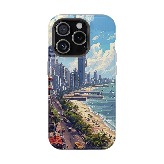 Coastal Skyline Aesthetic Phone Case – Beachside Cityscape Design