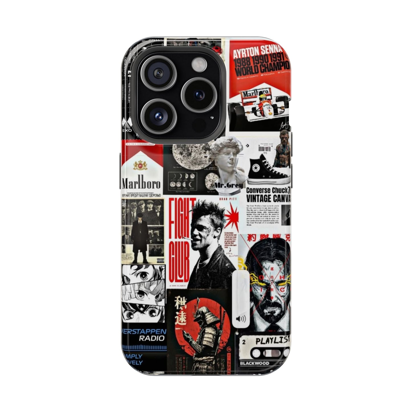 Vintage Racing & Street Culture Collage iPhone Case | Retro Aesthetic Edition