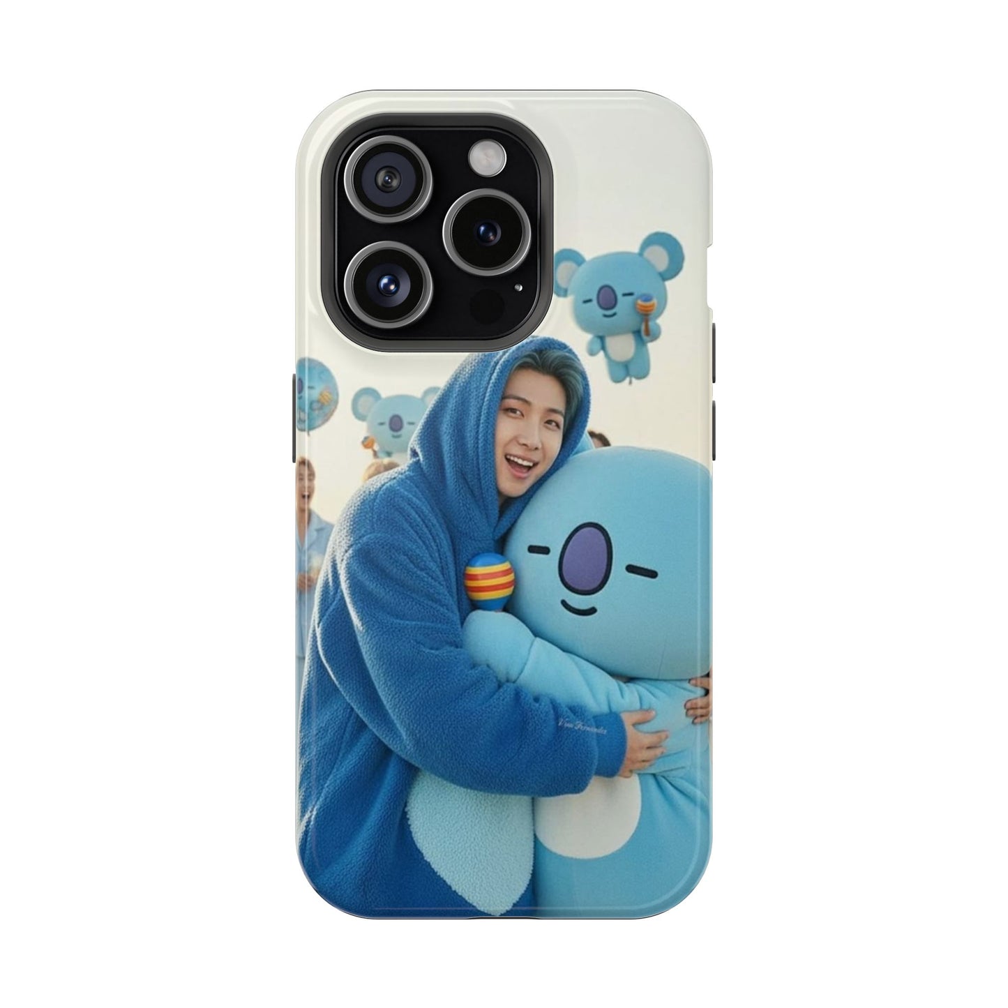 Cute Blue K-Pop Koala iPhone Case – Soft Korean Aesthetic Cover