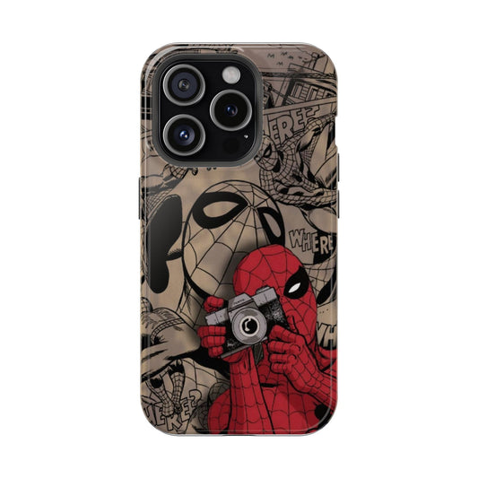 Spider Hero Vintage Comic Phone Case | Retro Superhero Camera Design Cover
