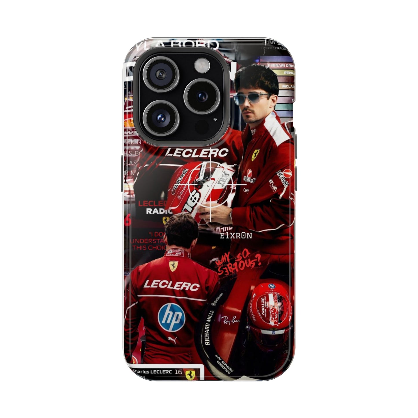 Charles Leclerc Ferrari F1 Phone Case | Racing Driver Collage Motorsport Cover