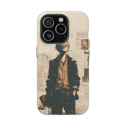 Vintage Anime Aesthetic iPhone Case – Manga Newspaper Art Cover