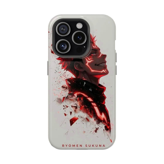 Ryomen Sukuna Anime iPhone Case – Red Energy Aesthetic Cover