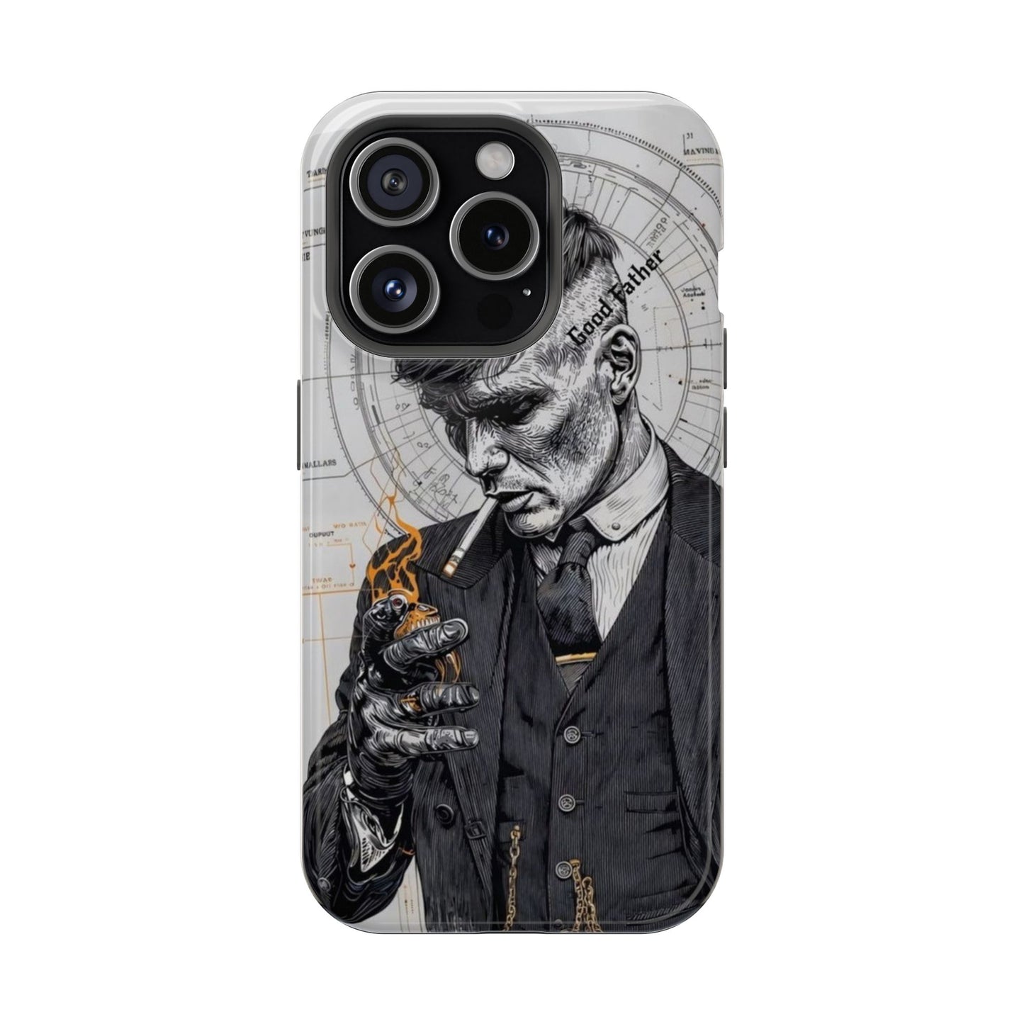 Vintage Gangster Portrait Phone Case | Noir Mafia Aesthetic Art Cover
