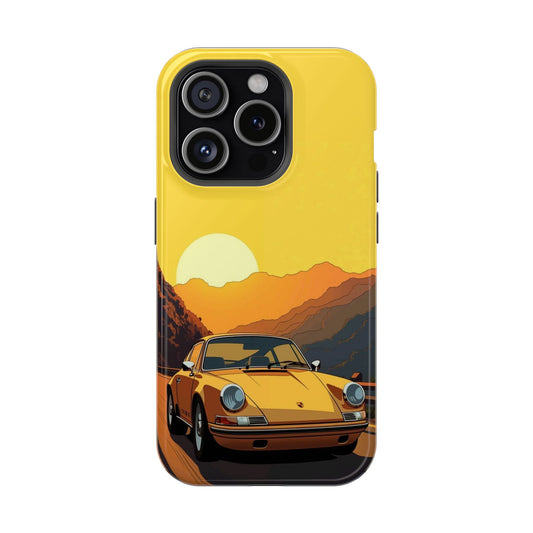 Sunset Porsche Mountain Drive iPhone Case – Vintage Adventure Edition